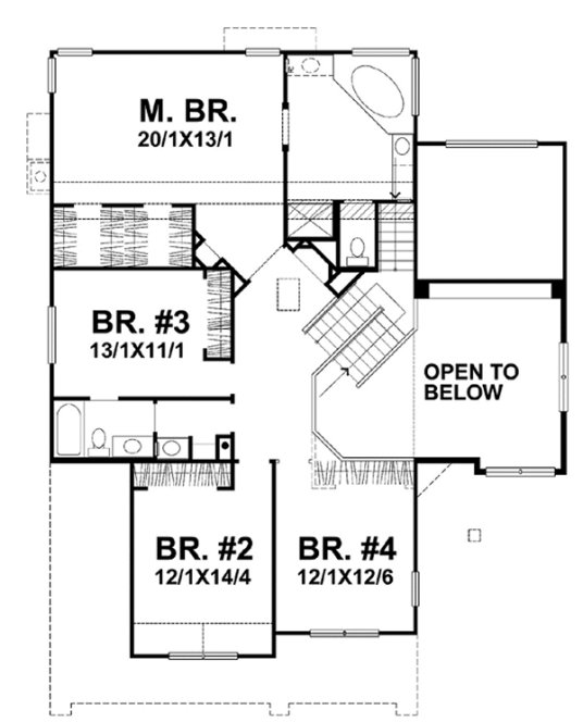 Second Floor Plan for House Plan #295302
