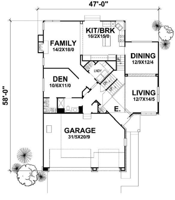 Main Floor Plan for House Plan #296302