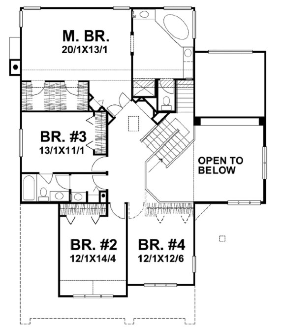 Second Floor Plan for House Plan #296302