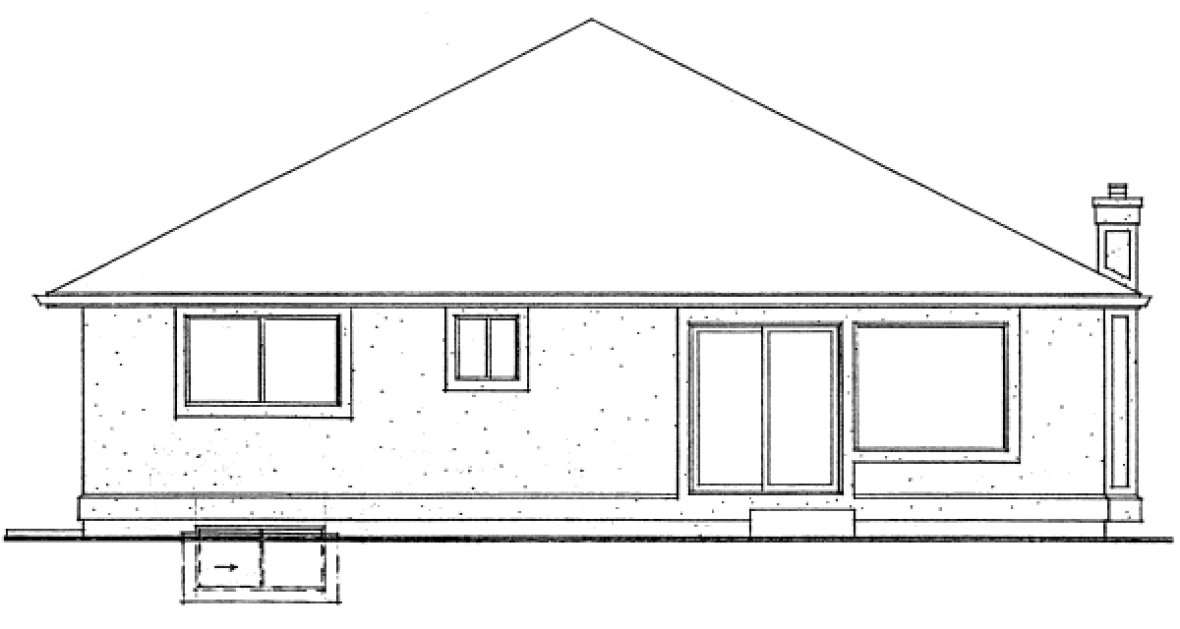 Rear Elevation for House Plan #202022