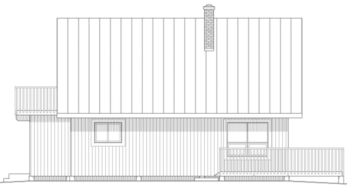 Left Elevation for House Plan #202011