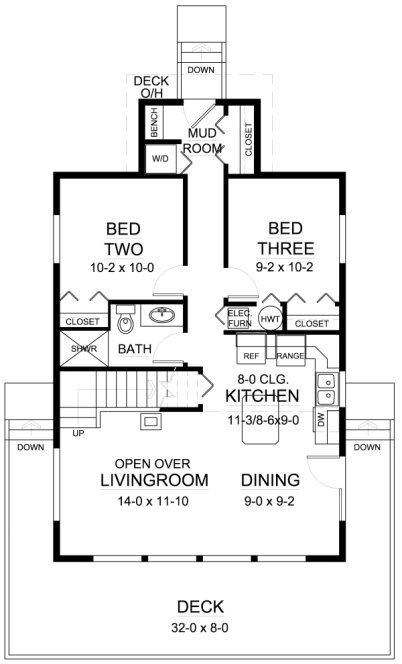 Main Floor Plan for House Plan #202011