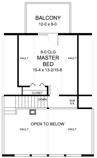 Second Floor Plan for House Plan #202011