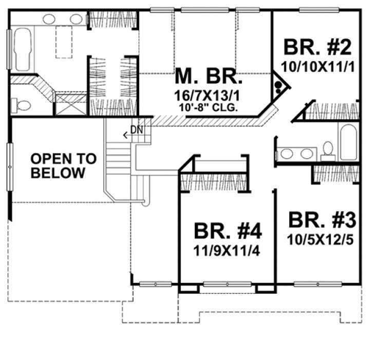 Second Floor Plan for House Plan #297302