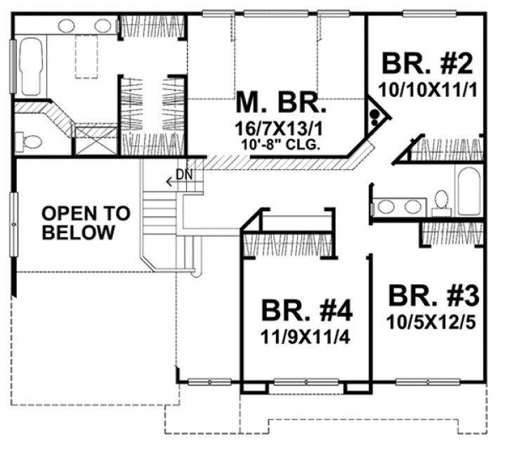 Second Floor Plan for House Plan #298302