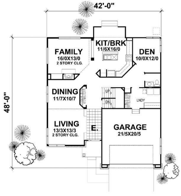 Main Floor Plan for House Plan #291402