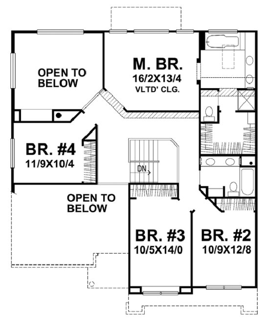 Second Floor Plan for House Plan #291402
