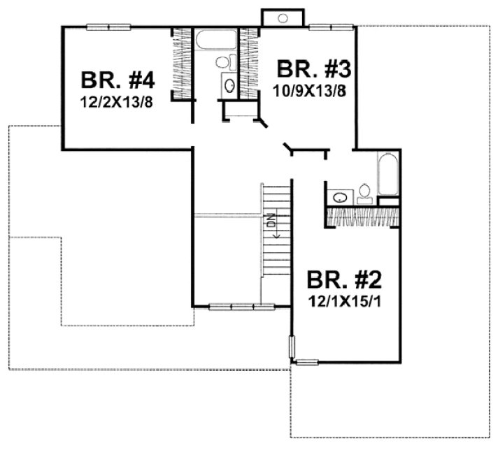 Second Floor Plan for House Plan #292402
