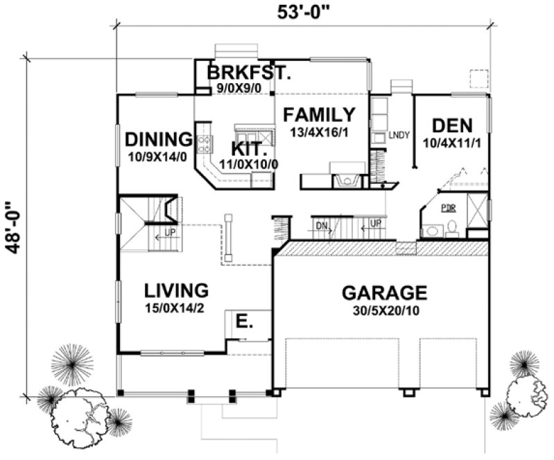 Main Floor Plan for House Plan #293402