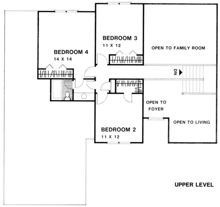 Second Floor Plan for House Plan #271122