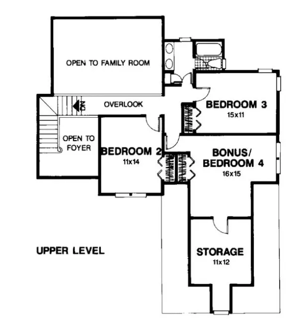 Second Floor Plan for House Plan #277122