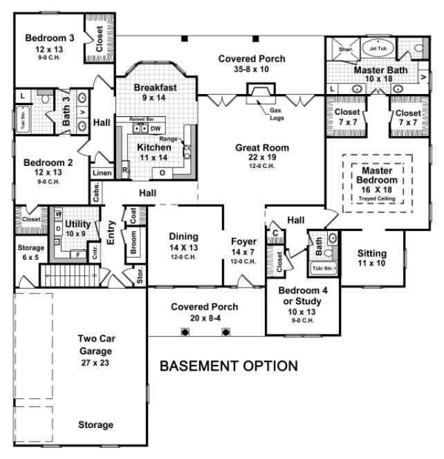Basement Plan for House Plan #215082
