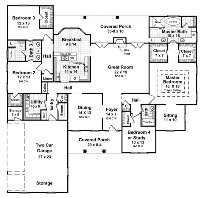 Main Floor Plan for House Plan #215082