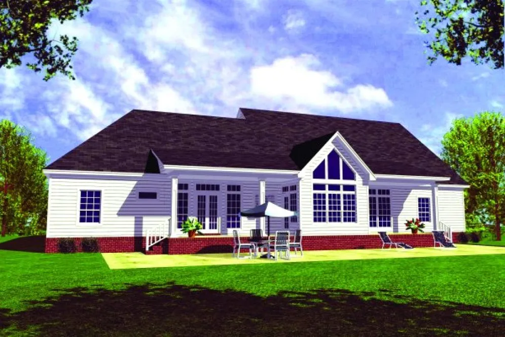 Rear Elevation for House Plan #216052