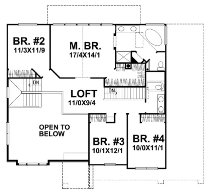 Second Floor Plan for House Plan #294402