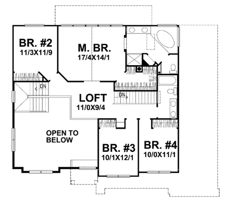 Second Floor Plan for House Plan #295402
