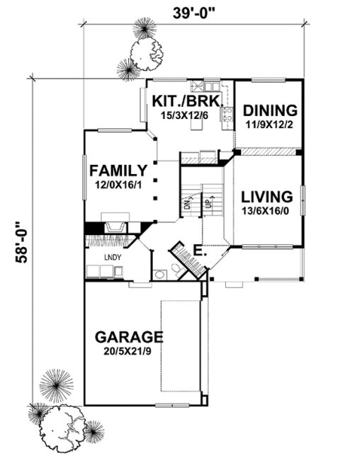 Main Floor Plan for House Plan #296402