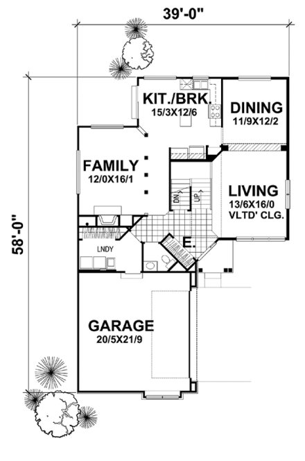 Main Floor Plan for House Plan #297402