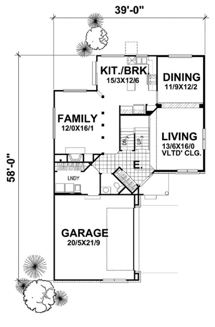 Main Floor Plan for House Plan #298402