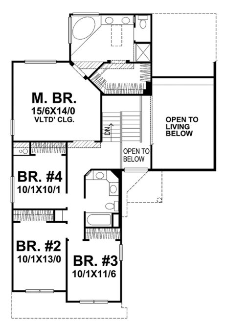 Second Floor Plan for House Plan #298402