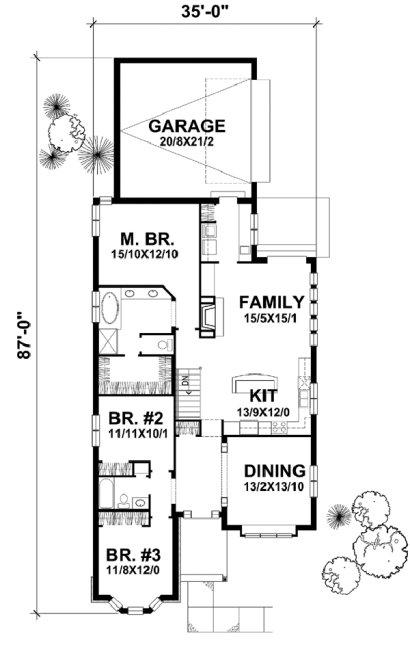 Main Floor Plan for House Plan #292502