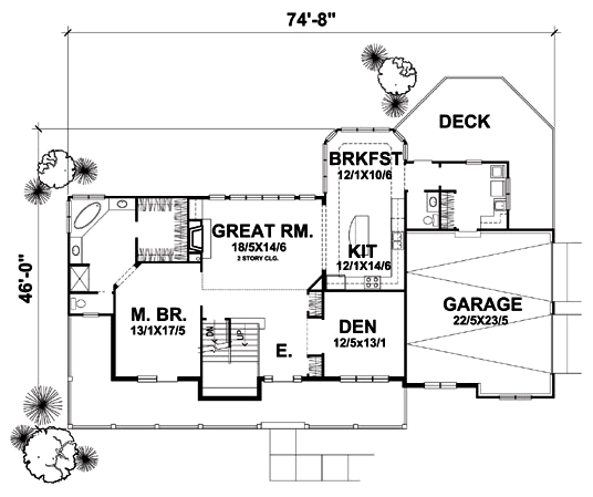 Main Floor Plan for House Plan #299502