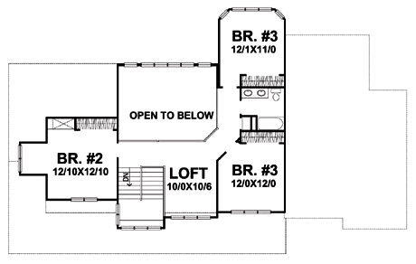 Second Floor Plan for House Plan #299502