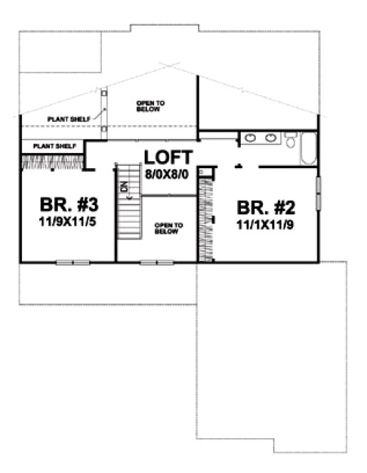 Second Floor Plan for House Plan #293702