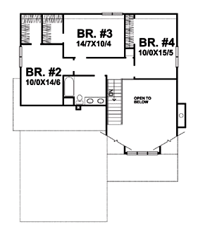 Second Floor Plan for House Plan #296702