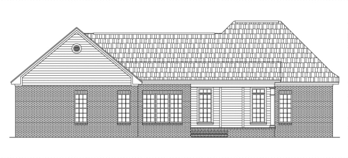 Rear Elevation for House Plan #215002