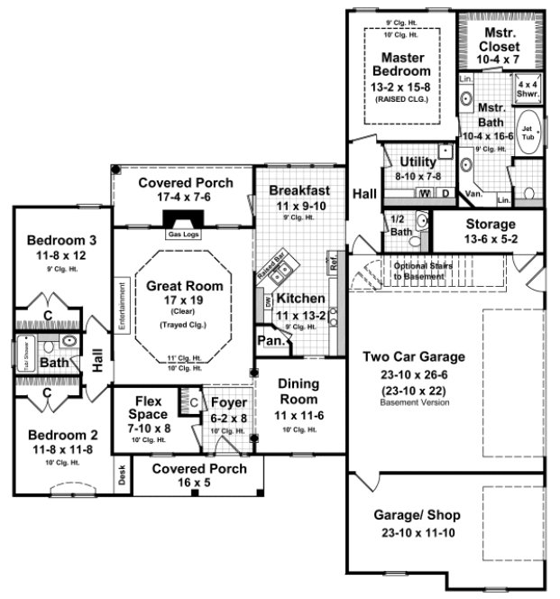 Main Floor Plan for House Plan #215002