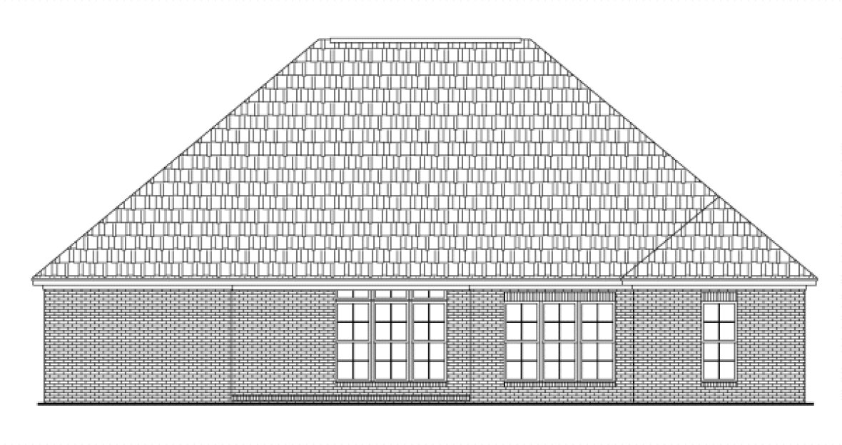Rear Elevation for House Plan #216002