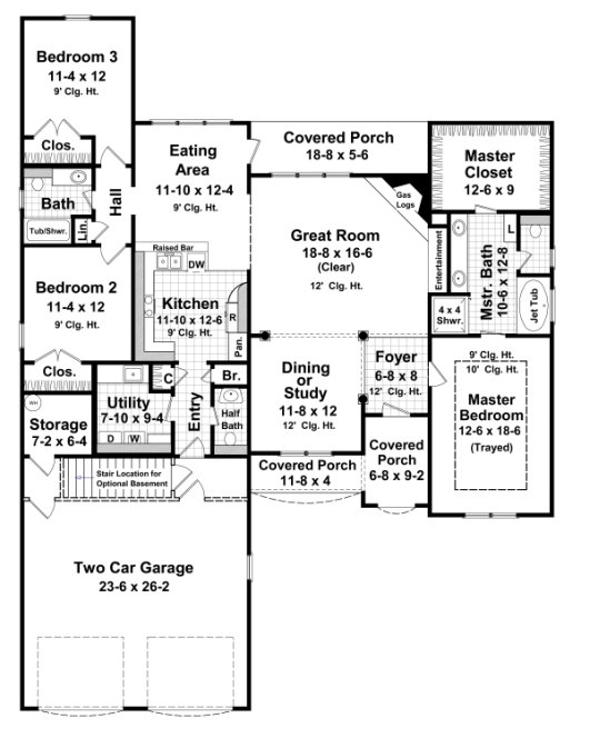 Main Floor Plan for House Plan #216002