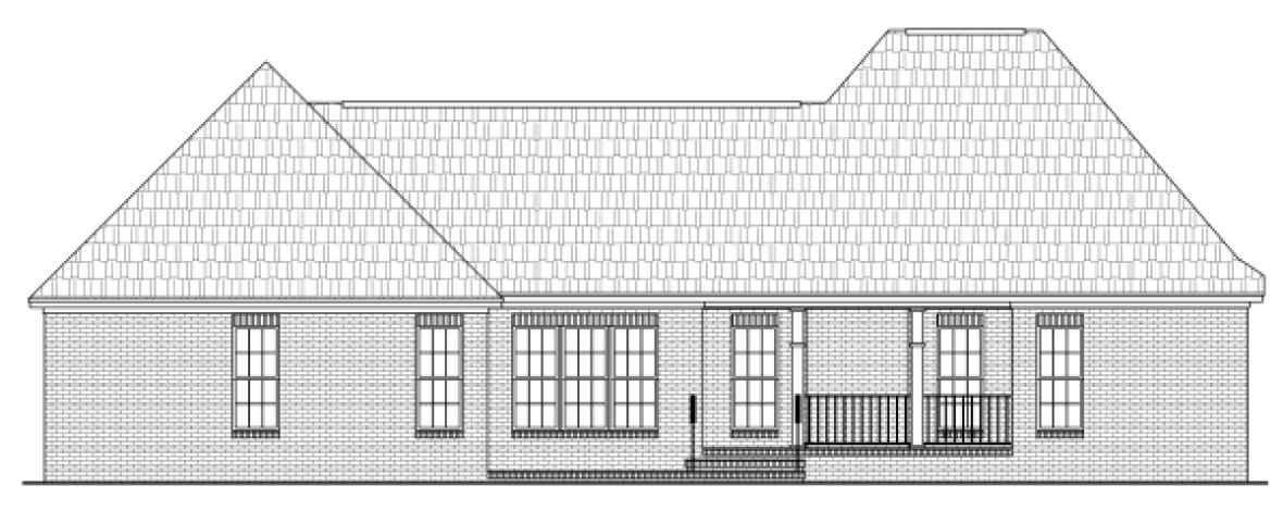 Rear Elevation for House Plan #217002