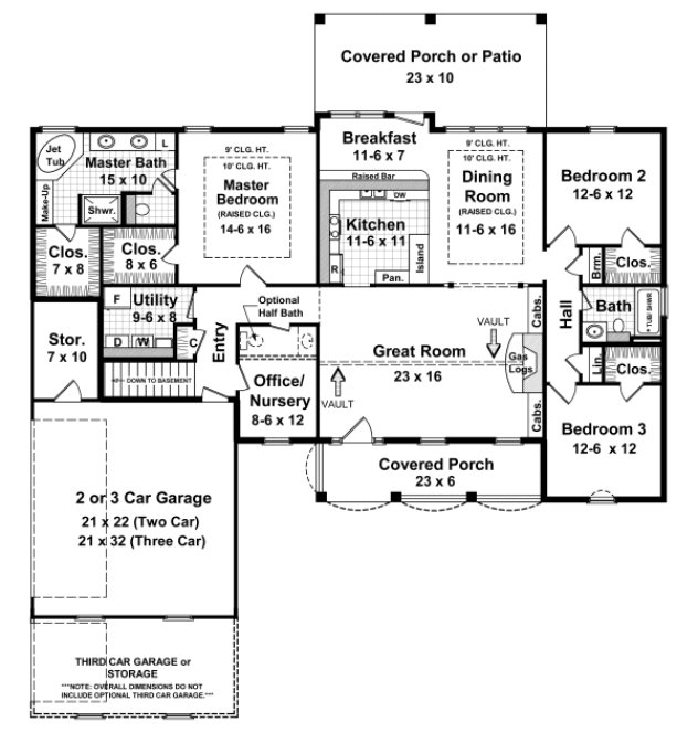 Main Floor Plan for House Plan #212002