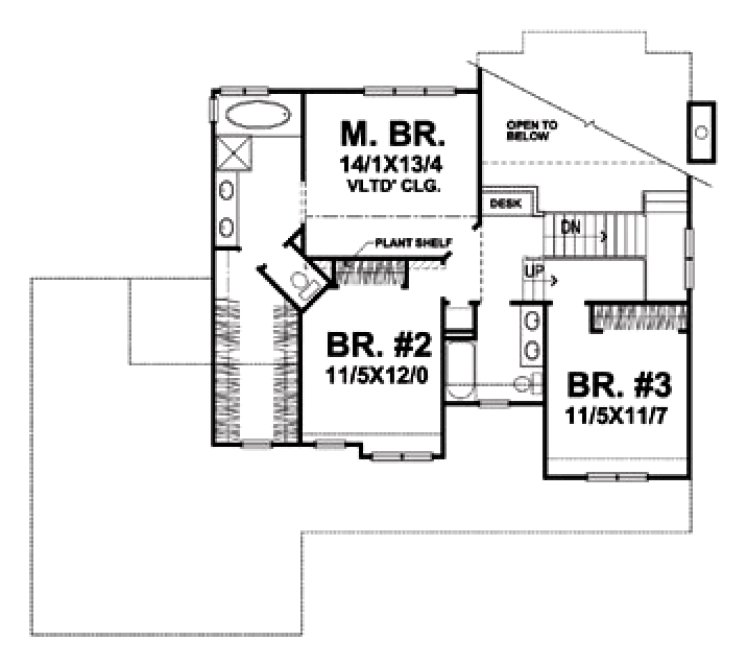 Second Floor Plan for House Plan #297702