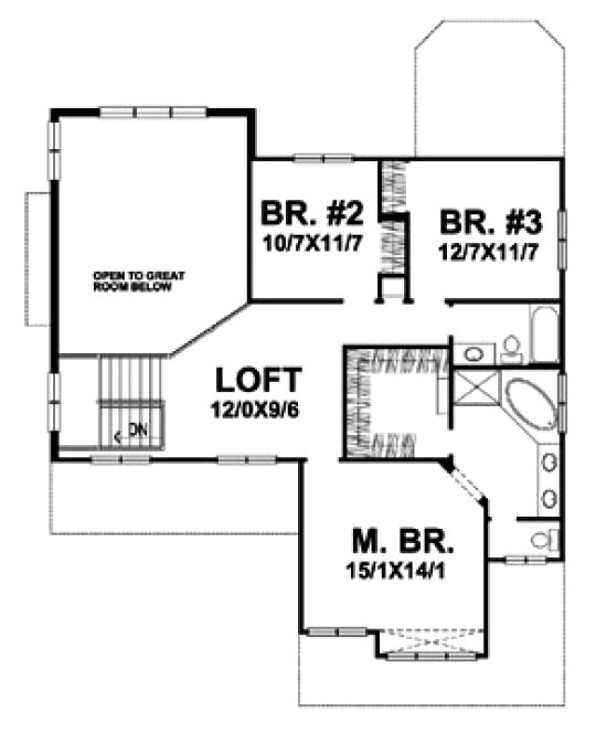 Second Floor Plan for House Plan #290802
