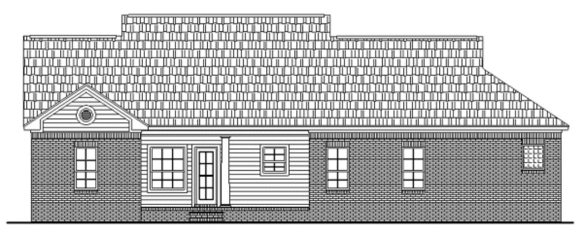 Rear Elevation for House Plan #211051