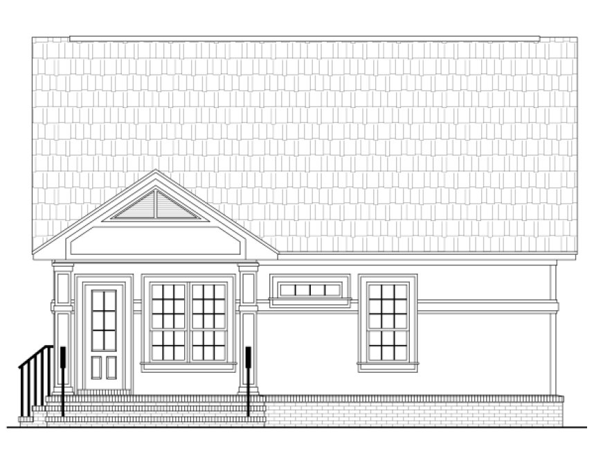 Rear Elevation for House Plan #210011