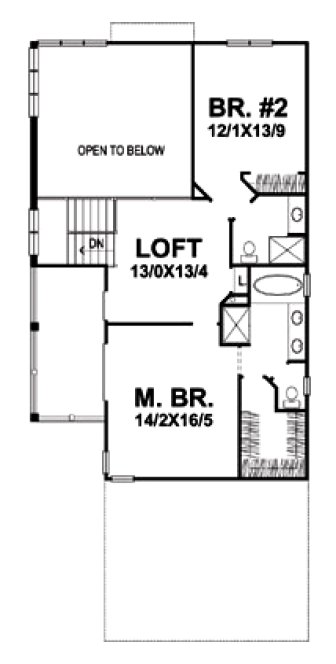 Second Floor Plan for House Plan #293802