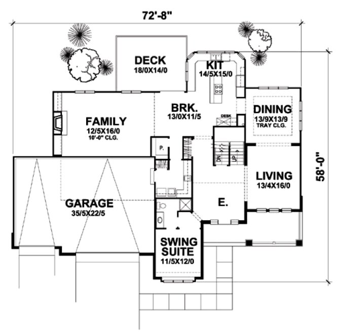 Main Floor Plan for House Plan #295802
