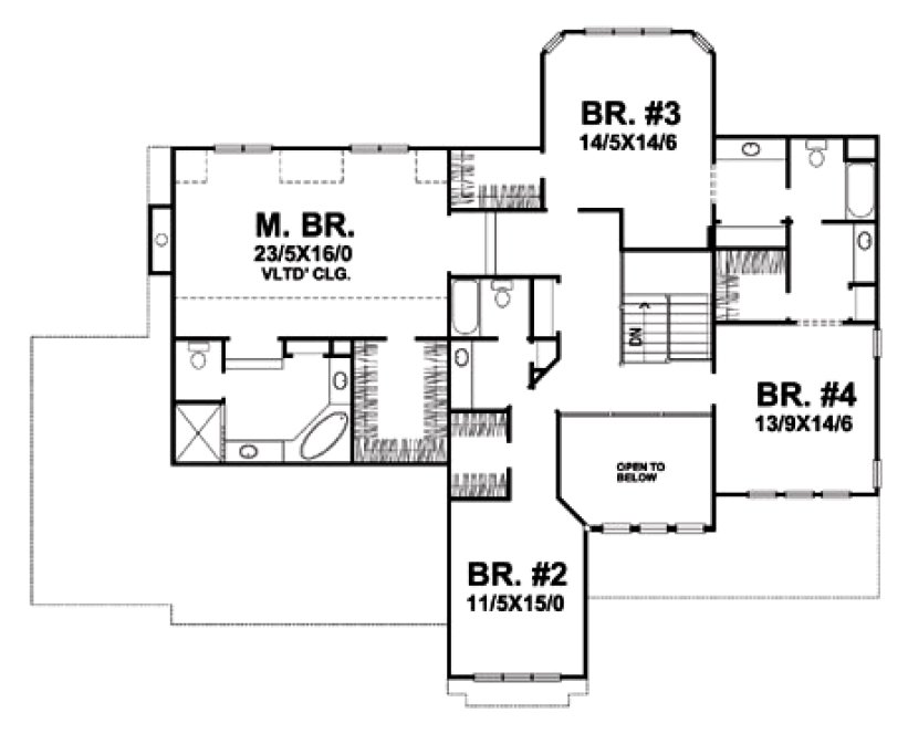 Second Floor Plan for House Plan #295802