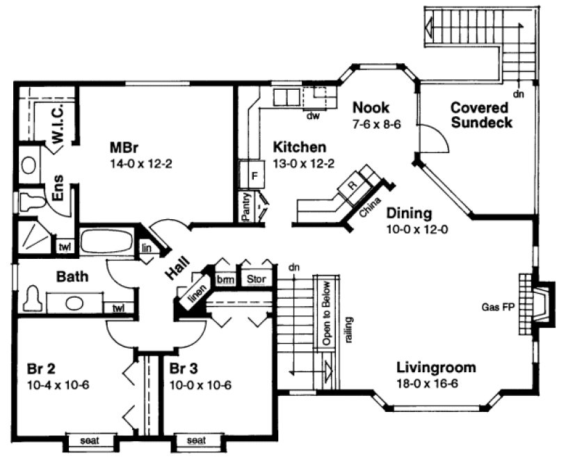 Main Floor Plan for House Plan #202034