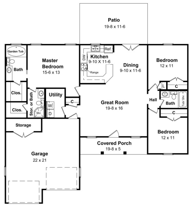 Main Floor Plan for House Plan #217241