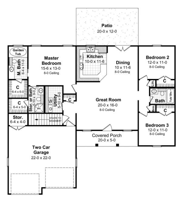 Main Floor Plan for House Plan #218841