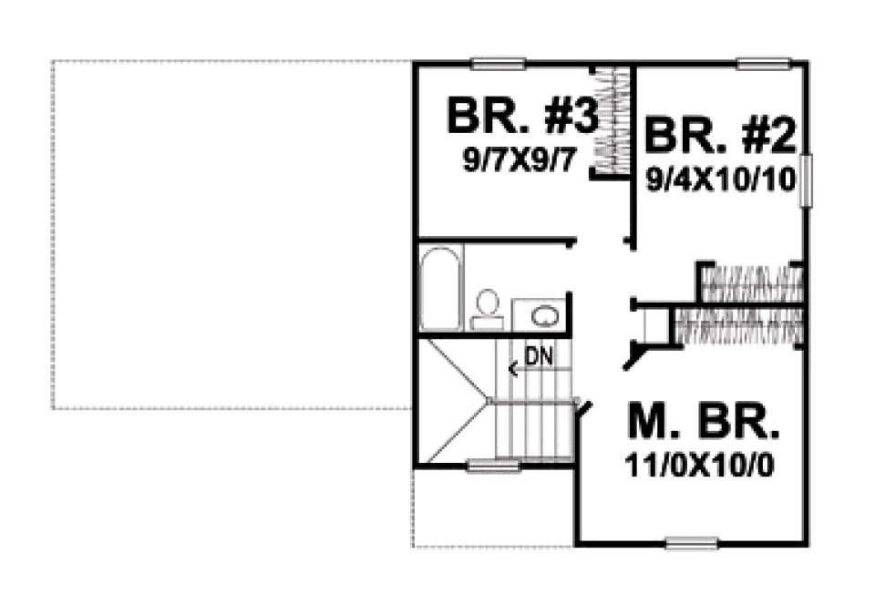 Second Floor Plan for House Plan #298003