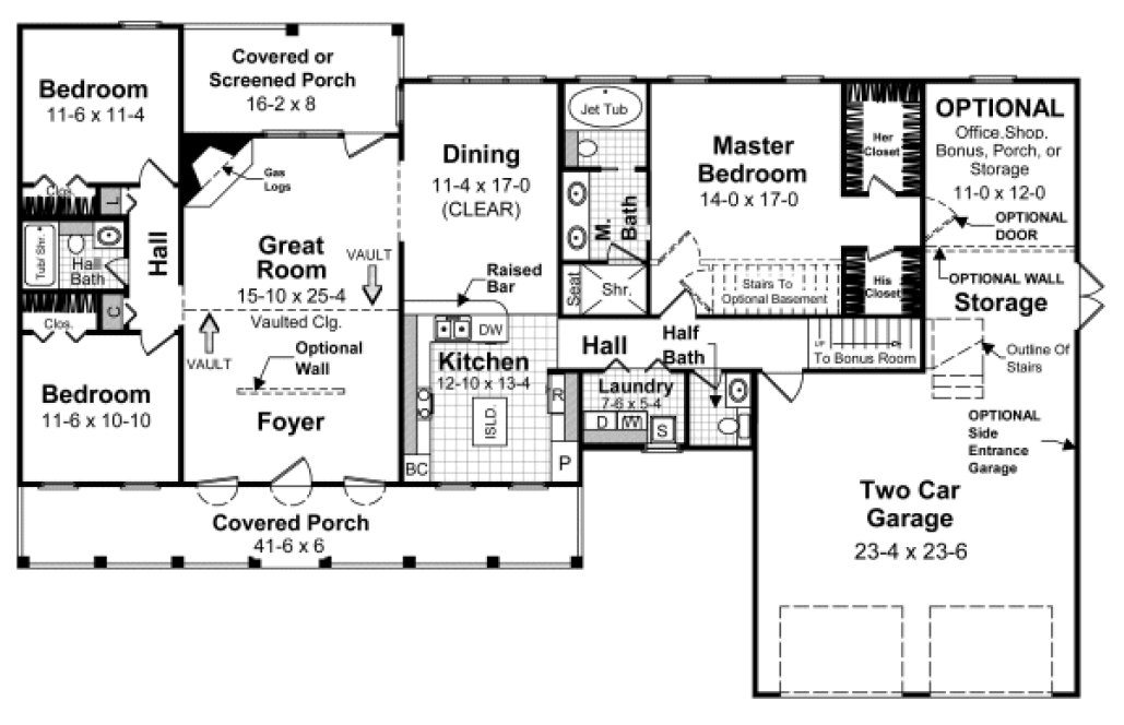 Main Floor Plan for House Plan #218481