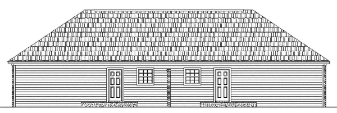 Rear Elevation for House Plan #210990