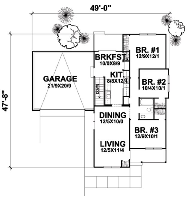 Main Floor Plan for House Plan #299003