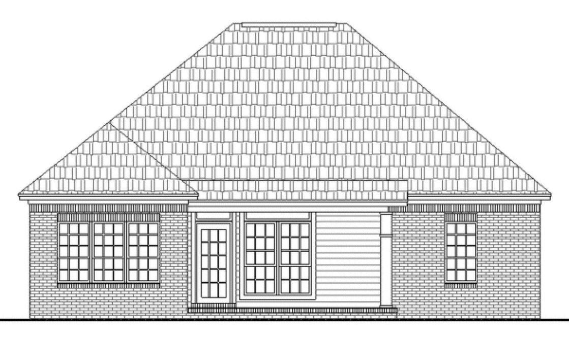 Rear Elevation for House Plan #211521